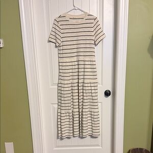 Striped Short Sleeve Maxi Dress